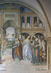 Florentius Sending the Harlots into the Monastery, Scene from the Life of St Benedict