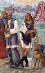 How Benedict Teaches the Holy Doctrine to the Peasants Who Visit Him (Detail)
