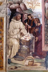 How a Priest Brought Food to Benedict on Easter (Detail) (Fresco by Antonio Bazzi)