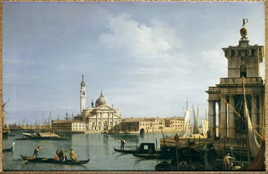 The Island of San Giorgio Maggiore, Venice, with the Punta della Dogana and Numerous Vessels