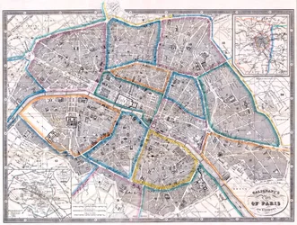 Antique Map of Paris