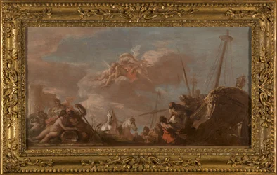 Sketch for the ceiling of the Banque Royale: The Unloading on the Banks of the Seine of Goods from Louisiana, in 1720