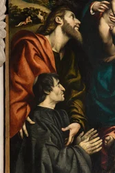 Altar of Saint Catherine, Madonna and Child between Saints Philip and James and the Donor Giacomo Schizzi, Il Pordenone 1522 (detail)
