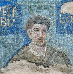 An Apostle, Detail of the Mosaic of the Twelve Tribes of Israel and the Twelve Apostles, by the Lombard School, Housed in the Chapel of San Aquilino, in the Basilica of San Lorenzo Maggiore in Milan (detail)