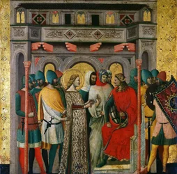 Saint Columba before Emperor Aurelian, Scenes from the Life of Saint Columba