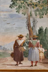 Guest Lodgings, Room of the Rural Scenes: "Landscape with Peasants" (detail)