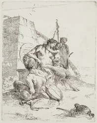 Satyr Family with the Obelisk, Venice (etching)