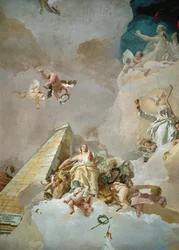 The Glory of Spain, Ceiling Fresco in the Throne-Room of the Royal Palace, Madrid