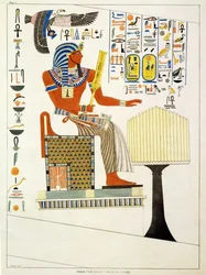 Mural from the Tombs of the Kings of Thebes, Discovered by G. Belzoni, Plate 1 from `Plates Illustrative of the Researches in Egypt and Nubia`, Engraved by Charles Hullmandel