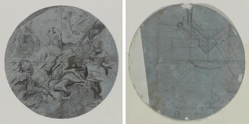 Apotheosis of a Saint (recto); Architectural Sketch(?) (verso)