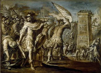 First crusade: The Genoa condottiero Guglielmo Embriaco during the capture of Jerusalem