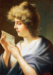 Girl with letter