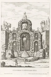 Fountain with Doves in the Gardens of Villa Doria Pamphilj in Rome