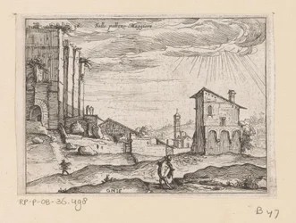 Ruins of Palazzo Maggiore in Rome and Nearby Buildings (Views of Rome)