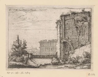 Ruins of Ancient Building and the Colosseum in Rome (Views of Rome)