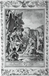 Armida in Front of Goffredo, engraving for Canto III of Jerusalem Delivered