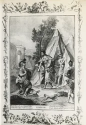 Jerusalem Delivered, canto III, illustration for poem by Torquato Tasso