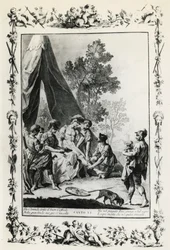 Jerusalem Delivered, canto XI illustration by Giovanni Battista Piazzetta for poem by Torquato Tasso, edition published in Venice in 1745, Italy