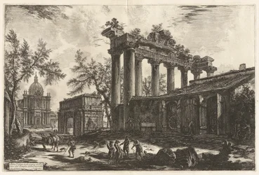 Another View of the Remains of the Pronaos of the Temple of Concord, from Views of Rome