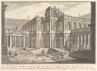 Ancient Roman Forum Surrounded by Porticoes, with Loggias