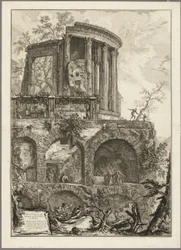 Another view of the Temple of the Sibyl in Tivoli, from Views of Rome