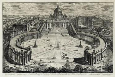 View of the Piazza and the Basilica of San Pietro in Vaticano (from: Vedute di Roma)