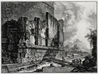 View of the Remains of the Tomb of the Plautii near Tivoli (from: Vedute di Roma)