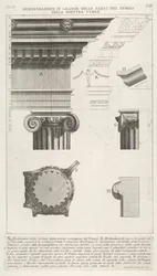 Cornice and Column from the Temple of Fortuna Virilis, from 1756