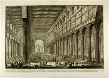 Cut-away View of the Interior of the Basilica of St. Paul Outside the Walls, from Views of Rome