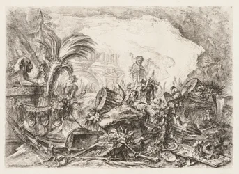 Groteschi: Ruins with a Statue of a Faun and a Fallen Column