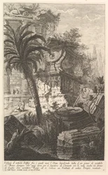 Remains of Ancient Buildings Among Which Stands the Sepulchral Urn of Marcus Agrippa