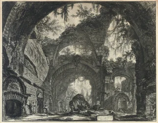 Ruins of a Gallery of Statues in the Villa Adriana at Tivoli