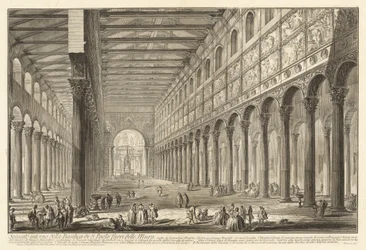 Interior Section of the Basilica of St. Paul Outside the Walls