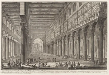 Interior Cross-section of the Basilica of St. Paul Outside the Walls