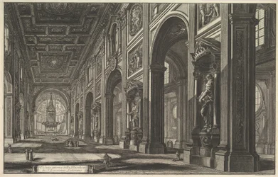 St. Giovanni in Laterano, Interior, from "Vedute di Roma" (Views of Rome)