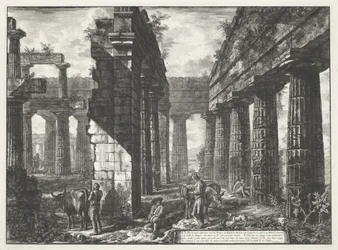 Temple of Neptune at Paestum, Various Views of the Remains of Three Large Buildings Still Standing in Paestum (series title)