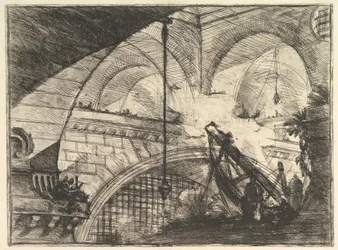 The Arch with a Shell Ornament, from Carceri d