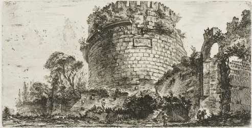 Tomb of Caecilia Metella called Capo di Bove [Ox Head], plate twenty from Some Views of Triumphal Arches and other monuments