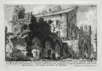 View of the Remains, or the End of the Arches that Conducted the Aqua Julia