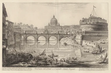 View of the Bridge and Castle Sant