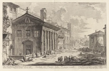 View of the Temple of Fortuna Virilis. Now the Armenian Church of Santa Maria Egizziaca (Views of Rome)