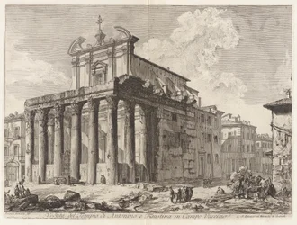 View of the Temple of Antoninus and Faustina in the Roman Forum, from Views of Rome