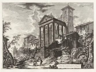 View of the Temple of Hercules in the City of Cora, Ten Miles Distant from Velletri, from “Views of Rome”