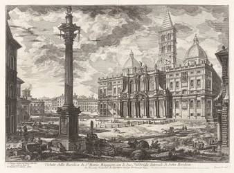 View of the Basilica of Santa Maria [Maggiore] with its Two Flanking Wings, from Views of Rome