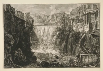 View of the Cascade at Tivoli, from Vedute di Roma
