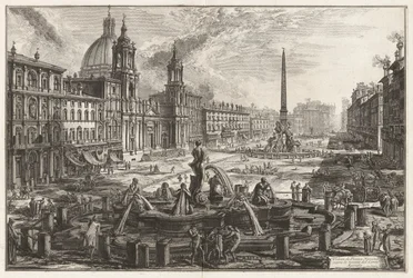 View of the Piazza Navona above the Ruins of the Circus Agonalis, from Views of Rome