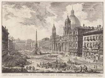 View of the Piazza Navona Above the Ruins of the Circus of Domitian, from Views of Rome
