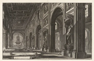 Interior View of the Basilica of San Giovanni Laterano, from “Vedute di Roma”