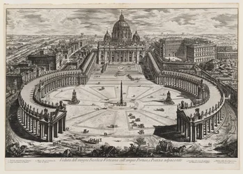 View of the Distinguished Vatican Basilica with the Large Portico and Adjacent Square, Plate 120 from Views of Rome
