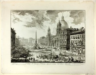 View of Piazza Navona above the ruins of the Circus of Domitian, from Views of Rome